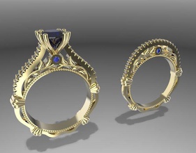 ring band engagement 3d Schmuck bedruckbar ist Modell gold Silber diamond gem Stein 3d print model - Mito3D