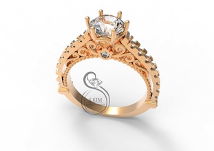 anneau brillant gem bijoux joyau de l'anneau or 3dmodel 3dprint imprimable le prototype 3djewel 3dwax la cire 3dprintmodel printjewel 3dring classique 3d print model - Mito3D