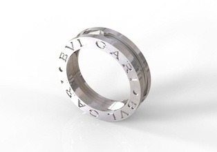 anillo bvl gari 3d impresión modelo in anillos 3dexport símbolo bvlgari tendencia marca letra moderno 3d print model - Mito3D