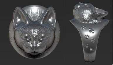 anillo de gato cat 3d print model - Mito3D