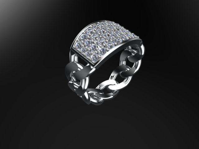 anillo cadena gratis 3d impresión modelo in anillos 3dexport joyería joya diseño 3D print model - Mito3D