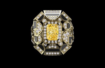 bague chanel 3d impression modèle in anneaux 3dexport bijoux or marque diamant femelle femme 3d print model - Mito3D