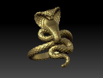 ring cobra 3d print model rings snake viper boa printer gold silver jewelry earrings 3d print model - Mito3D