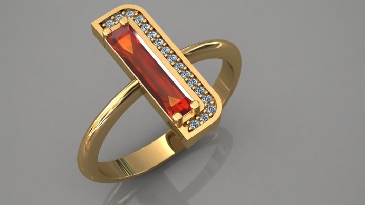 anillo código 1035 3d impresión modelo in anillos 3dexport joyería joya piedra preciosa oro plata 3d print model - Mito3D