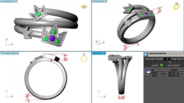 anel coroa sz 650 anillo coroas liquidificador matriz vento negro modelo impressão Joyeria Jóia jóias 3D print model - Mito3D
