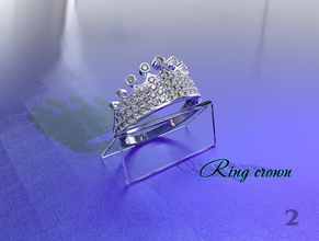 ring crown 3d print model in rings 3dexport cown diamond gold silver stl jewelry 3d print model - Mito3D