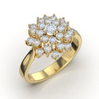 bague pissenlit 3d impression modèle anneaux bijoux mode or argent gemme gemmes diamant 3d print model - Mito3D