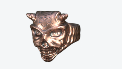 ring demon face jewelry jewelri jewellery rings demon-face 3d print model - Mito3D