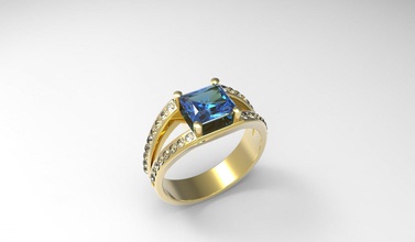 anillo de diseño la joyería gem piedra 3d print model - Mito3D