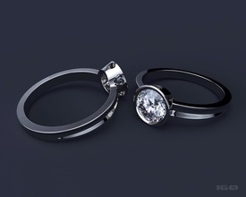squillare diamante 3d stampa modello in anelli 3dexport oro argento gioielleria gioielliere stampa cnc donne bellissimo cuore calcolo gemma gioiello brillante moda rendering stl 3d print model - Mito3D