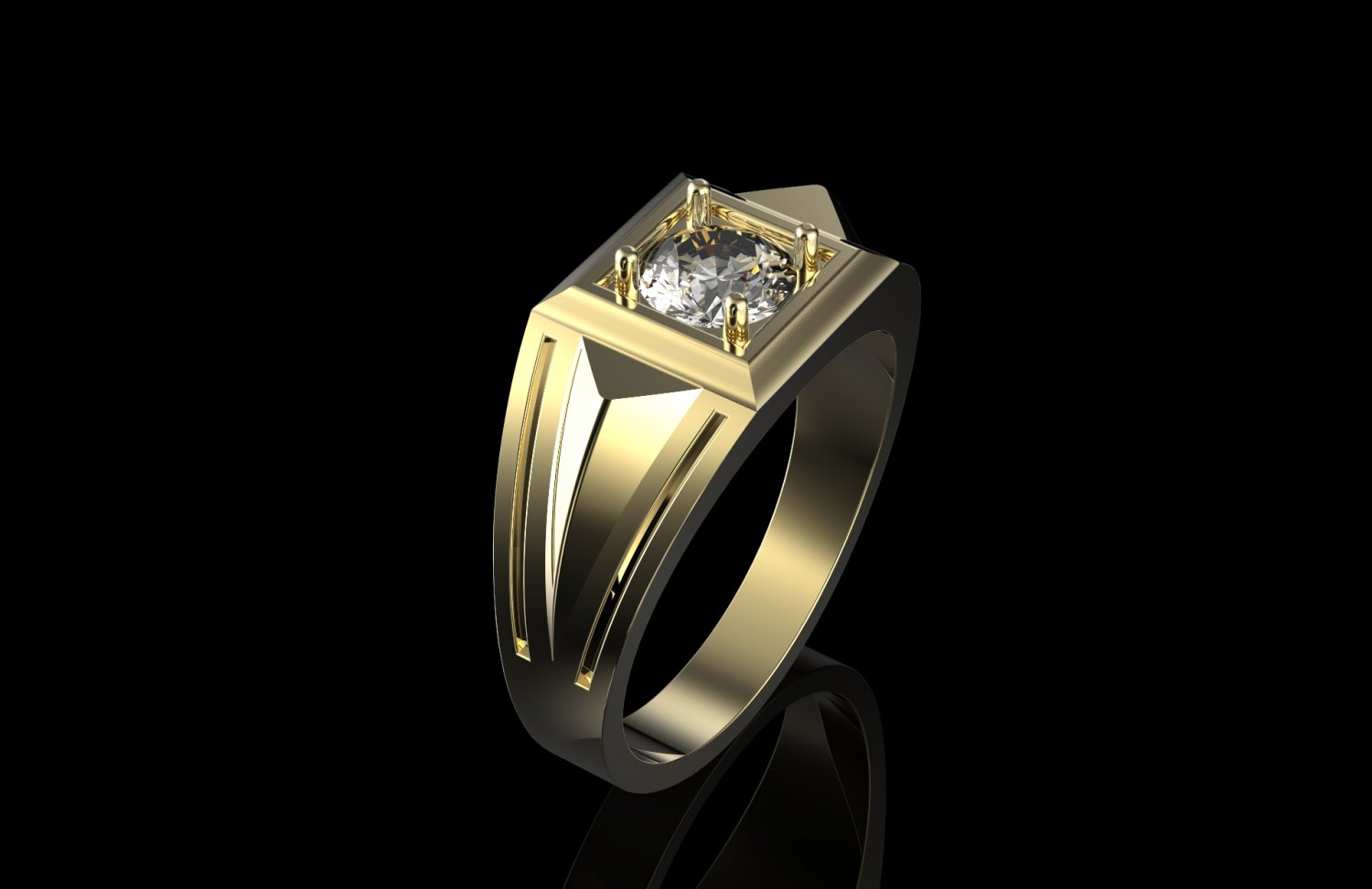 bague diamant bijoux bijou gemme or argent platine imprimable cncmachining mode beauté 3D print model - Mito3D