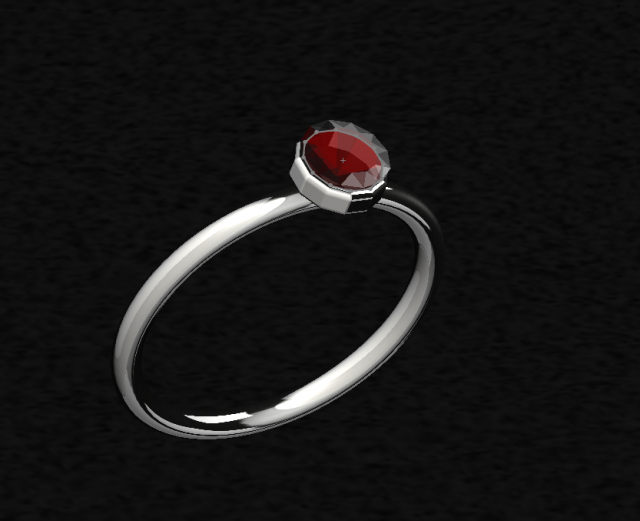 ring diamond 3D print model - Mito3D