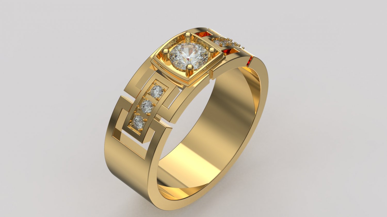 bague diamants bijoux mode or argent platine cnc cncmachining imprimable gemme bijou 3D print model - Mito3D