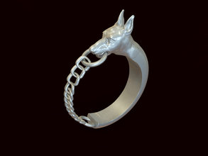 anel de cão jóias doberman 3d print model - Mito3D
