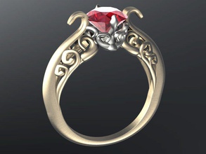 ring earrings set gold silver 3d model modeling wax pearl jewelry jewel zirconium 3d print model - Mito3D