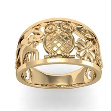 anel de elefante coruja-de-ferradura jóias diamante printable coruja ferradura o cad engajamento gemas feminino mulheres brillant exclusiva 3dm stl obj a moda ouro rhiho 3d print model - Mito3D