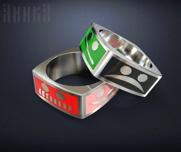 anillo de emoticonos los el estado ánimo dedo aro la raza collar círculo sonrisa emoticones 3d print model - Mito3D