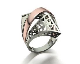 ring engagement without stone jewelry gold fashion 3d print model - Mito3D