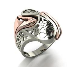 ring engagement without stone jewelry fashion gold 3d print model - Mito3D