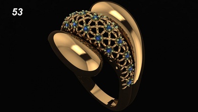 anillo engagment la joyería de moda visión oro 3d print model - Mito3D