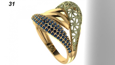 ring engagment jewelry fashion vision gold 3d print model - Mito3D