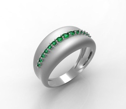 bague esmeralds bijoux de l'anneau d'argent or les diamants stl obj platinium gold18k 3d print model - Mito3D