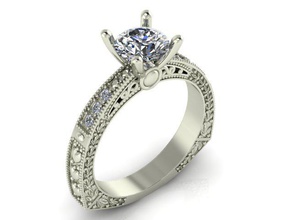 anel padrão floral ouro jóias diamante jóia weddingrings gemas brilhantes moda-anel ouro-ring moda-e-beleza modelado 3d print model - Mito3D