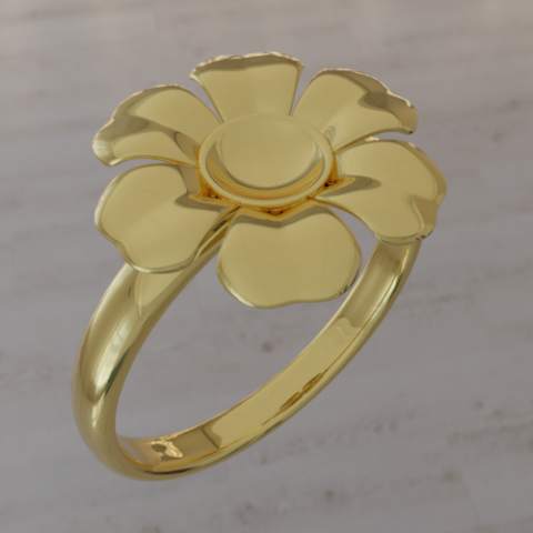 anel flor 3d impressão modelo argolas 3D print model - Mito3D