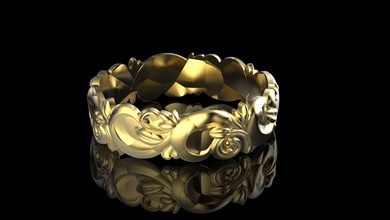 anel flor padronizar joalheria design joias jóias ouro prata moda beleza 3dprint imprimível cnc cncmodel Casamento 3d print model - Mito3D