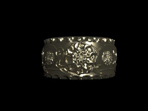 ring Blumen Muster finger high-poly 3d print model - Mito3D