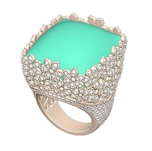 anillo flores oro plata joyería stl obj impresión diamante 3d print model - Mito3D