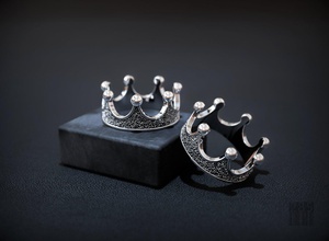 anneau en forme de couronne la mode bijoux précieux l'anneau 3d modèle luxe conception cire imprimable style d'impression joyau le noircissement d'argent or 3d print model - Mito3D