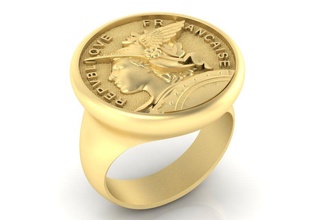 ring french republic republique francaise 3d print model in rings 3dexport jewellery male signet gents jewelry scull printable symbol men exclusive gold jewel 3d print model - Mito3D