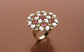 yüzük füzyon Çiçekler takı mücevher yüzükler tasarım elmas moda gümüş yazdırılabilir kolye bilezik parlak platin 3d print model - Mito3D