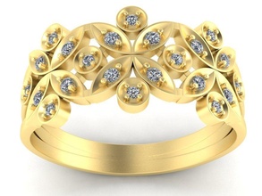 anillo gemas 3d impresión modelo in anillos 3dexport joyería regalo hermoso imprimible diamantes mujer joya 3dm 3ds stl oro alto poligonal 3d print model - Mito3D