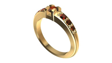anel de pedras preciosas gemas 3d print model - Mito3D