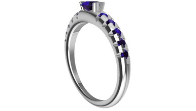 anneau de pierres précieuses l'anneau les 3d print model - Mito3D