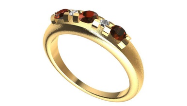 anneau de pierres précieuses l'anneau les 3d print model - Mito3D