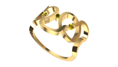 ring gems gold 3d print model - Mito3D