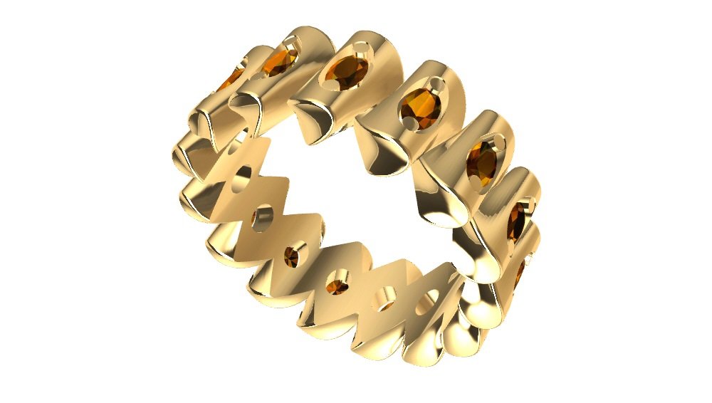 anel de pedras preciosas gemas 3D print model - Mito3D