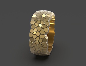 ring geometric shape voronoi algorithm gold grasshopper jewelry parametric printable silver tire wheel 3d print model - Mito3D
