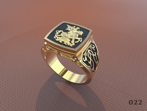 ring georgy victorious gold jewelry male ornament 3d print model - Mito3D