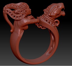 ring girl panther 3d print model in rings 3dexport jewelry magerit jewellery diamond printable gift cad gems female women exclusive 3dm stl obj fashion gold cnc 3d print model - Mito3D