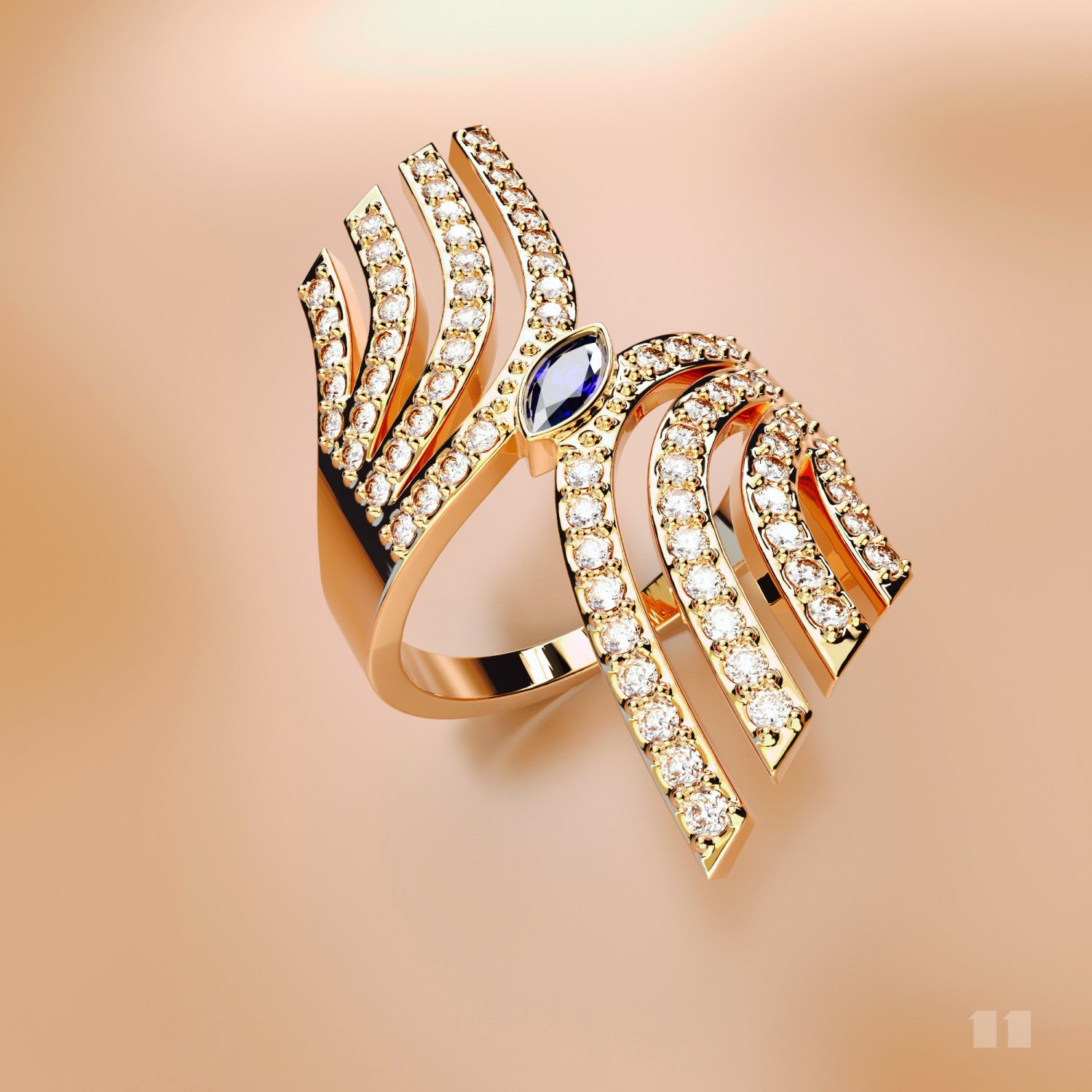 anello d'oro oro stl cnc 3d gioielli 3D print model - Mito3D