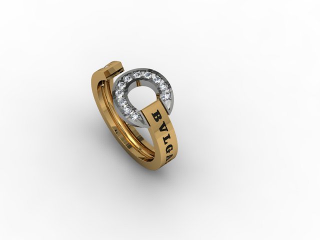yüzük altın bvlgari ayrıntılı elmas nişan kadın Yahudi mücevher takı ağır platin yazdırılabilir Gümüş taş V-ray'in düğün 3D print model - Mito3D