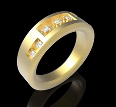 yüzük, altın Asım yüzük düğün gem taş tasarım üretme 3d print model - Mito3D