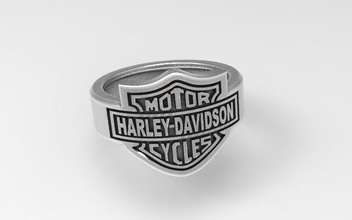 anillo harley davidson 3d impresión modelo in anillos 3dexport proteger 3d print model - Mito3D