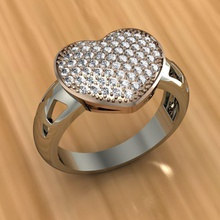 anillo corazón 00 stl 3dm la impresión de oro plata cnc creación prototipos imprimible joyería gem obj las mujeres 3d print model - Mito3D