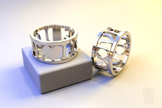 anillo corazón inscripción amor 3d impresión modelo in anillos 3dexport joyería joya oro plata stl obj cnc imprimible moda estilo texto cera metal 3d print model - Mito3D