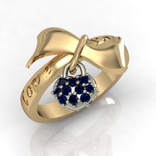 anneau de coeur bijoux le diamant imprimable l'anneau cœur cad l'engagement les pierres précieuses la femelle femmes brillant exclusif 3dm stl obj mode or rhiho cnc 3d print model - Mito3D